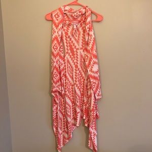 Long Aztec Style Sleeveless Sweater